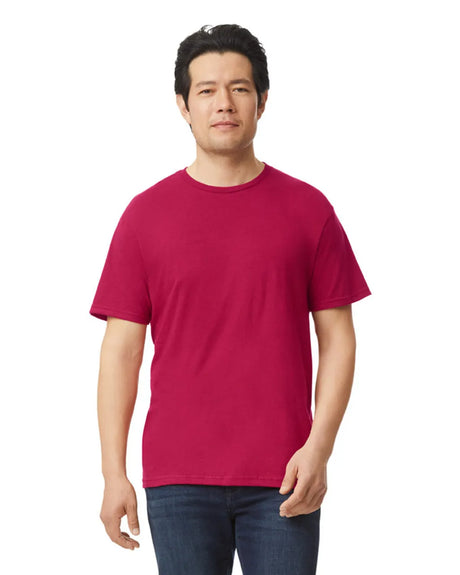 Gildan 64000 Softstyle Cotton Fabric - Antique Cherry Red, Modern Classic Fit, 5/8" Rib Collar (1 Piece)