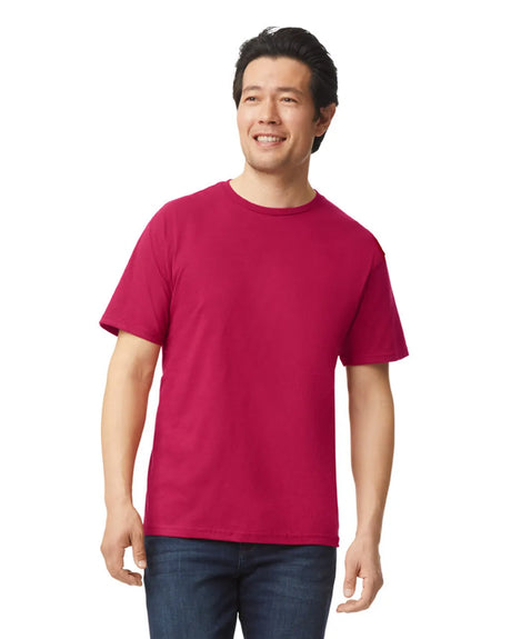 Gildan 64000 Softstyle Cotton Fabric - Antique Cherry Red, Modern Classic Fit, 5/8" Rib Collar (1 Piece)