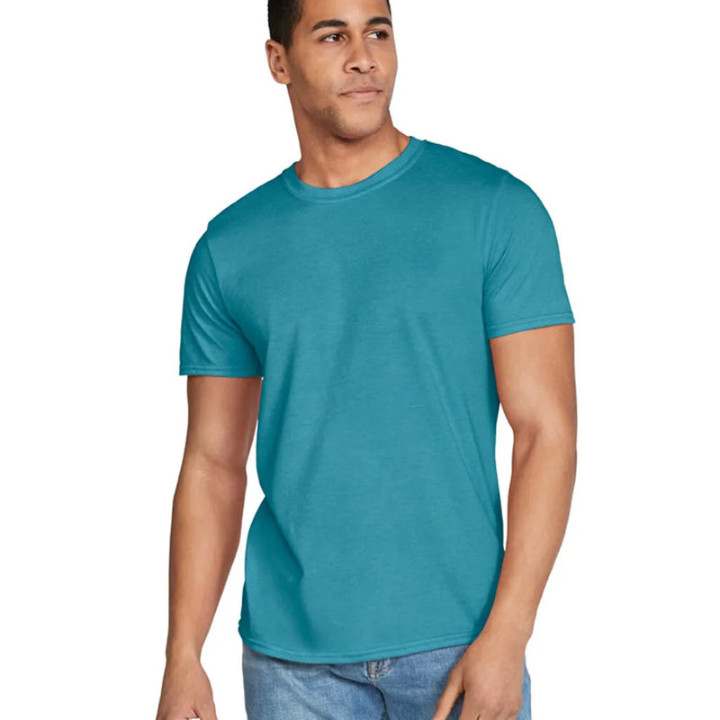 Gildan 64000 Softstyle Cotton Fabric - Heather Galapagos Blue, Short Sleeve, Modern Classic Fit (1 Piece)