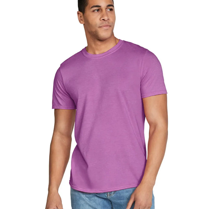 Gildan 64000 Softstyle Cotton T-Shirt Fabric - Heather Radiant Orchid, Modern Classic Fit, Short Sleeve (1 Piece)