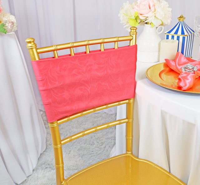 Embossed Spandex Chair Bands Coral 10pcs/pk