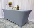 Rectangular Spandex Table Cover 8 Ft Dusty Blue