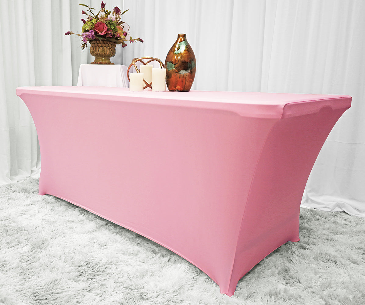 Spandex Rectangular Table Cover 5 Ft Pink