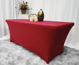 Rectangular Spandex Table Cover 8 Ft Apple Red