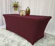 Rectangular Spandex Table Cover 5 Ft Burgundy