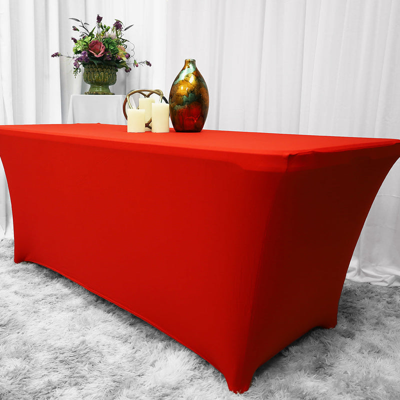 Rectangular Spandex Table Cover 4 Ft Red