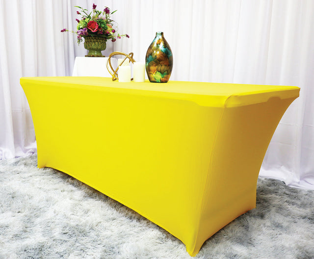 Rectangular Spandex Table Cover 5 Ft Canary Yellow