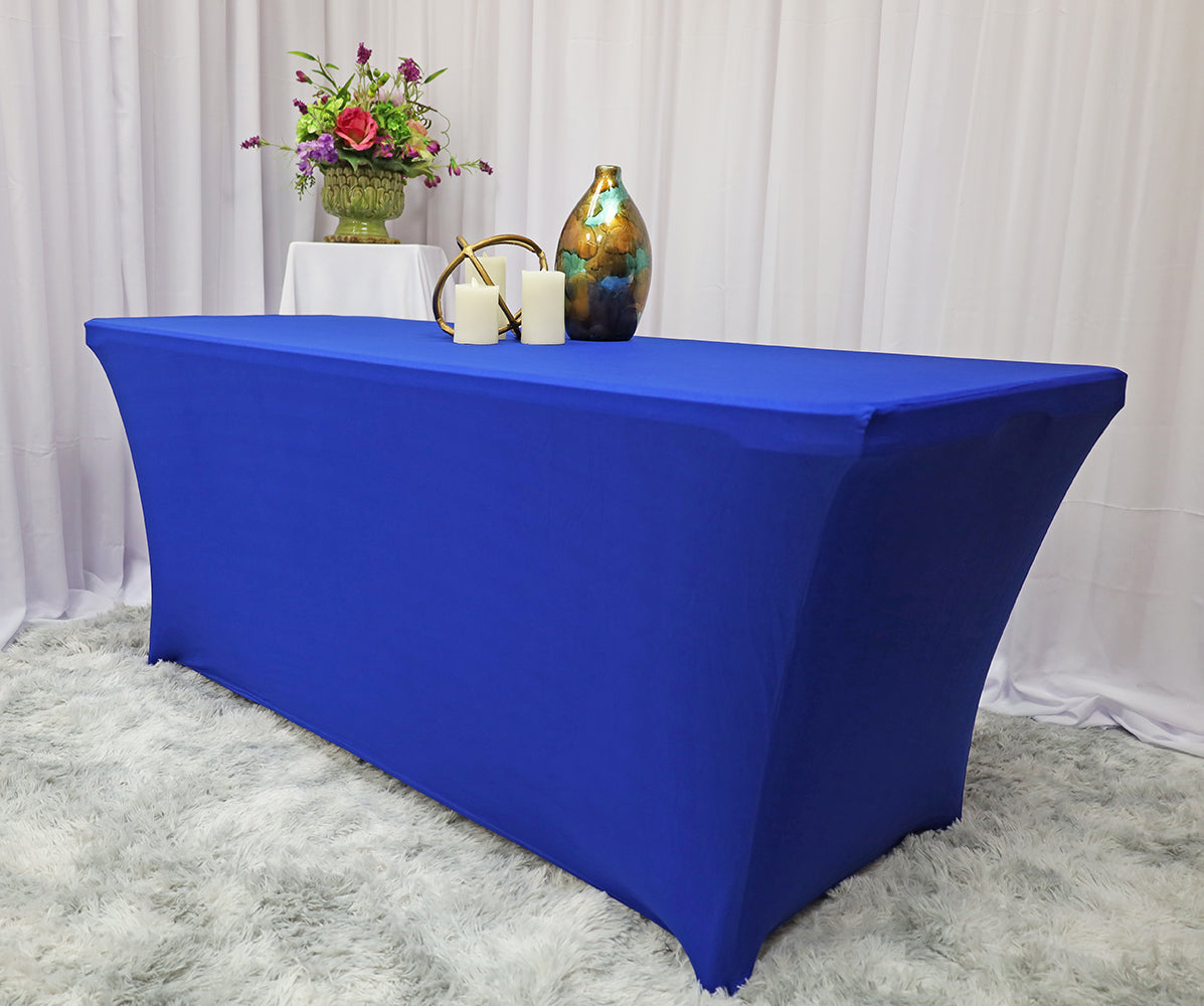 Rectangular Spandex Table Cover 8 Ft Royal Blue