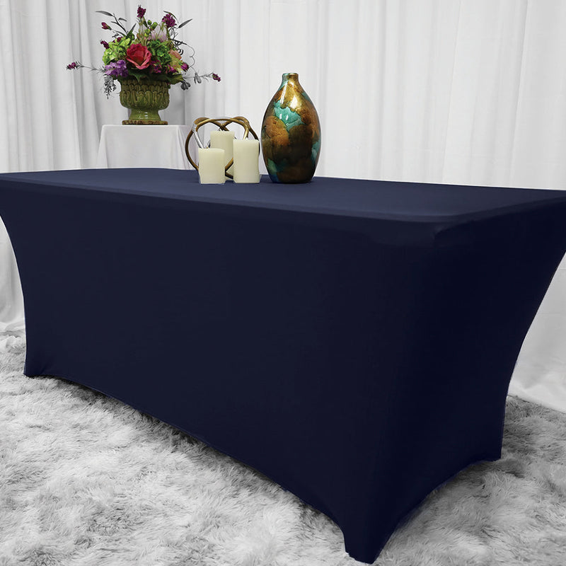 Rectangular Spandex Table Cover 4 Ft Navy Blue