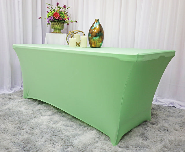 Rectangular Spandex Table Cover 8 Ft Sage Green