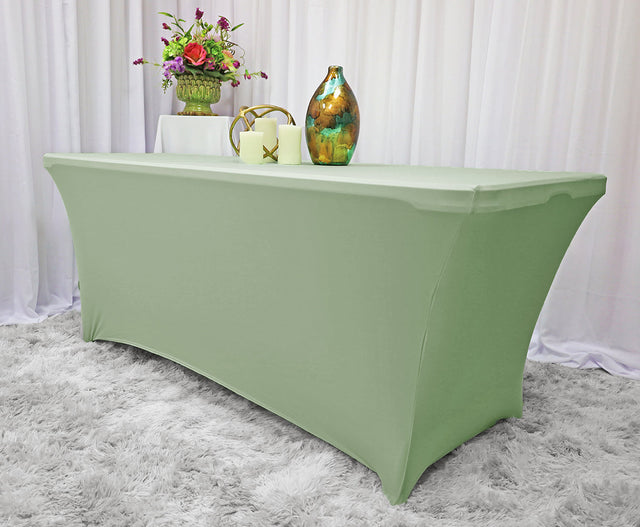 Rectangular Spandex Table Cover 6 Ft Sage Green