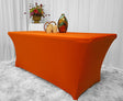 Rectangular Spandex Table Cover 5 Ft Orange