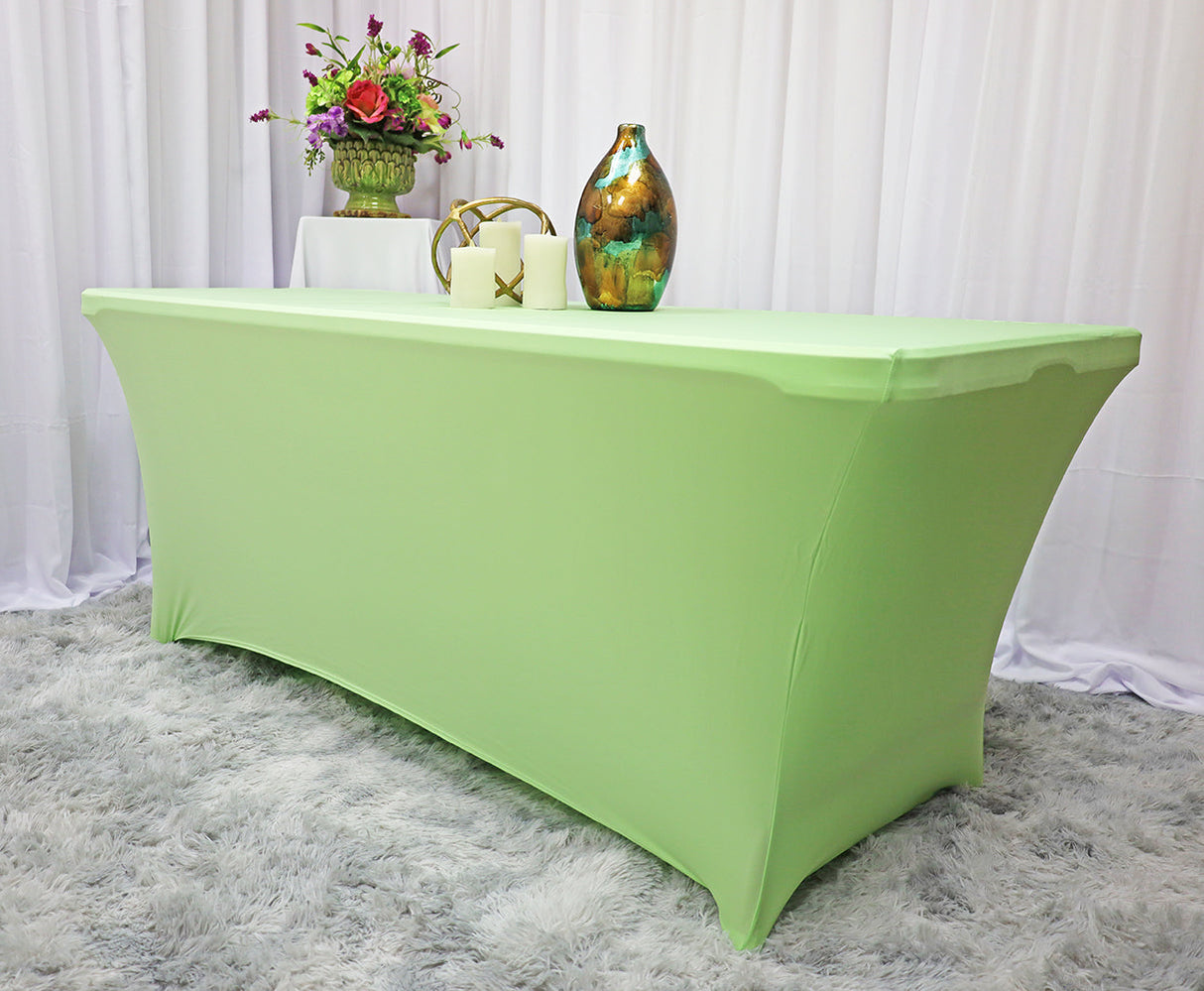 Rectangular Spandex Table Cover 6 Ft Mint Green