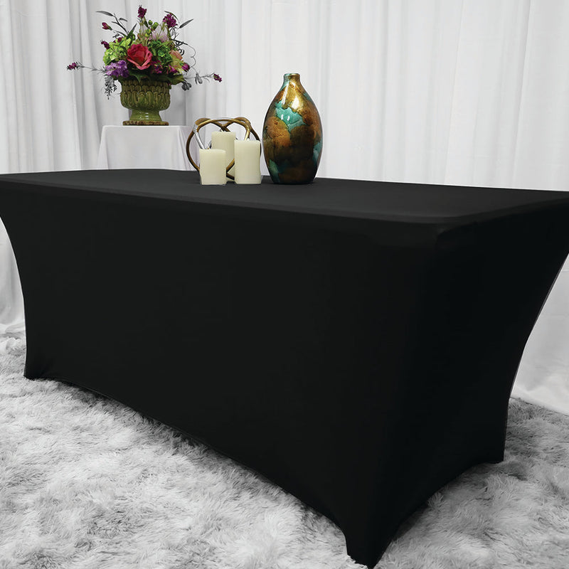 Rectangular Spandex Table Cover 4 Ft Black
