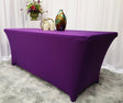 Rectangular Spandex Table Cover 6 Ft Purple