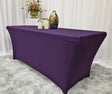 Rectangular Spandex Table Cover 6 Ft Eggplant