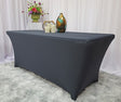Rectangular Spandex Table Cover 6 Ft Pewter/Charcoal