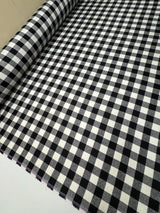 Cotton Flannel Checked Black White