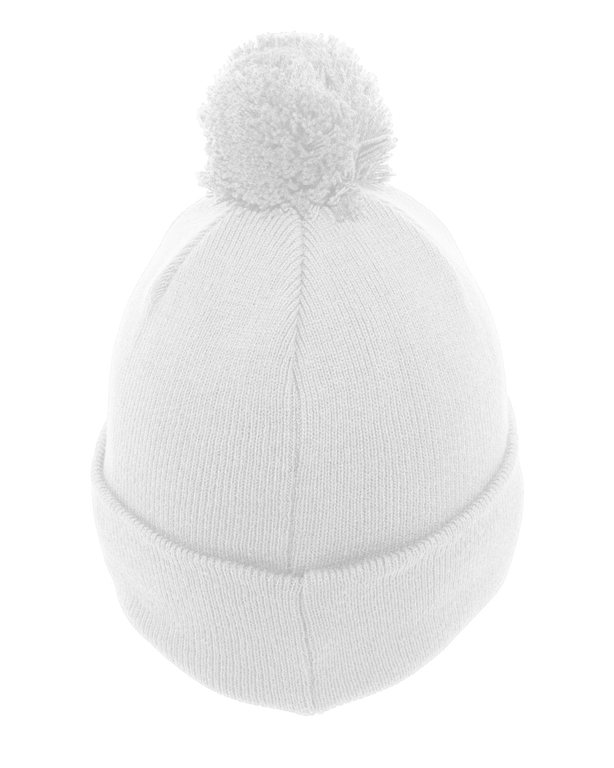 Knit Fold-Over Pom-Pom Beanie