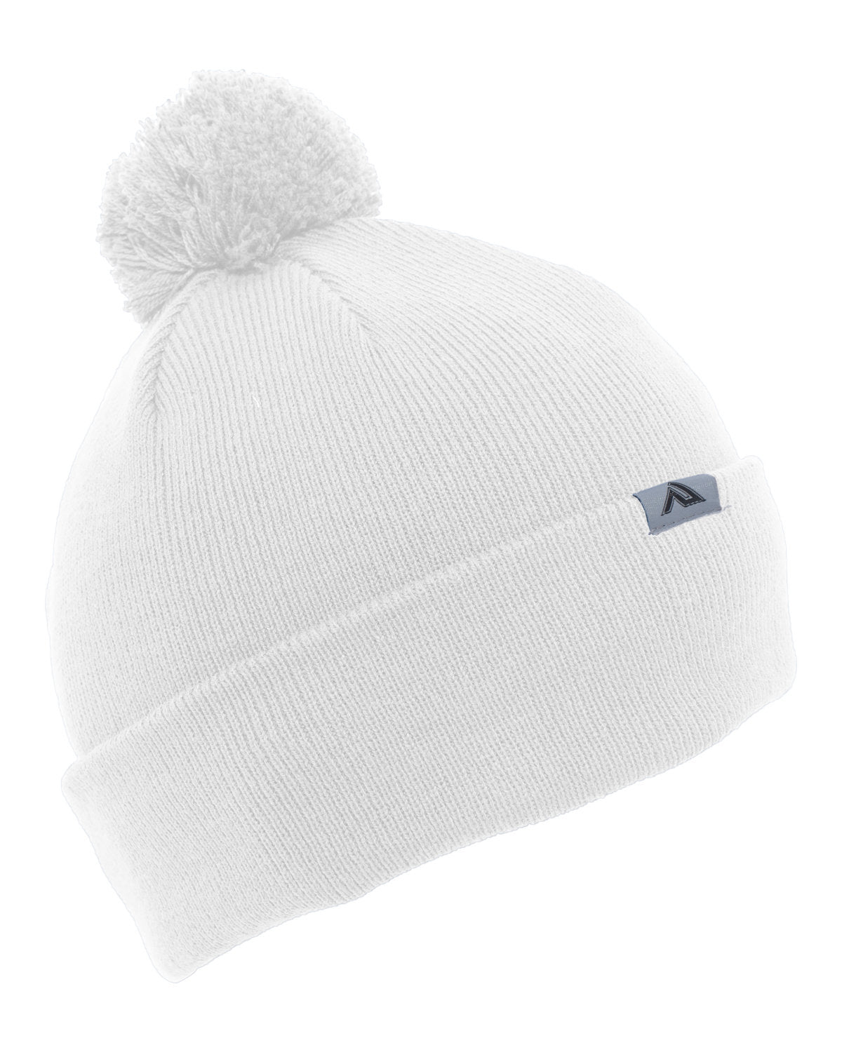 Knit Fold-Over Pom-Pom Beanie