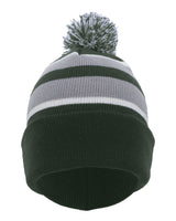 Knit Fold-Over Pom-Pom Beanie