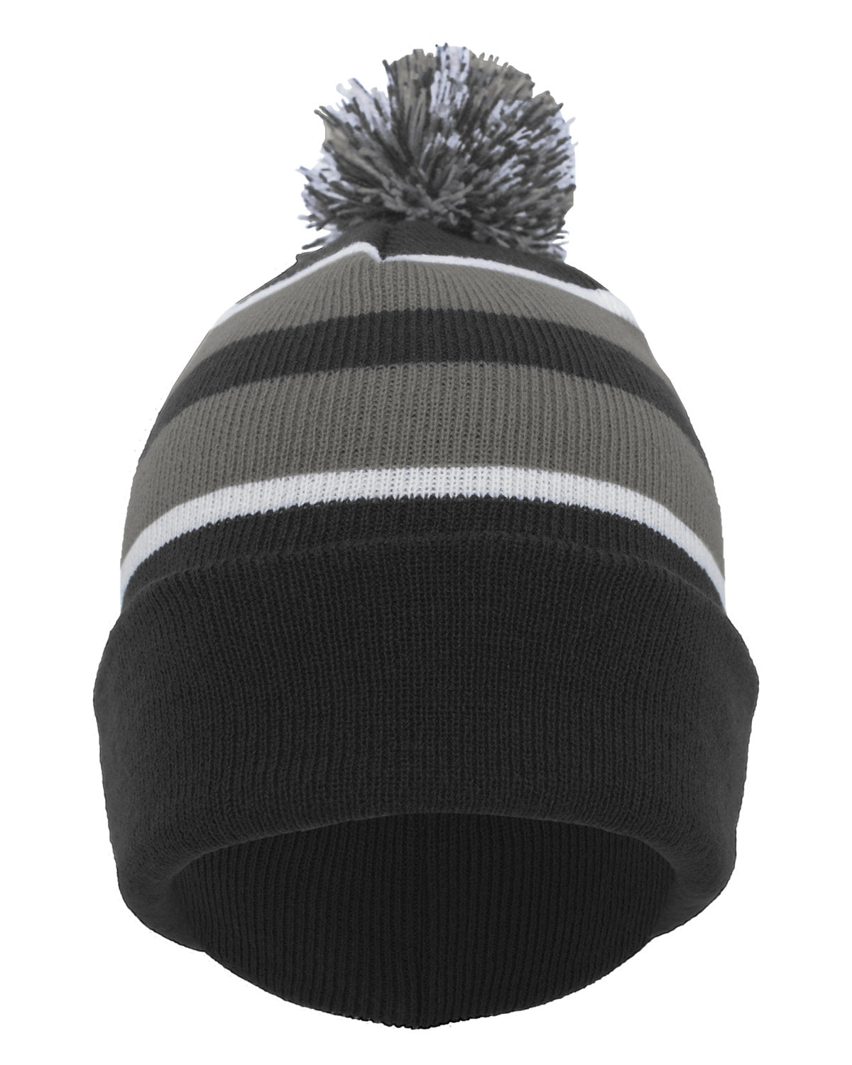 Knit Fold-Over Pom-Pom Beanie