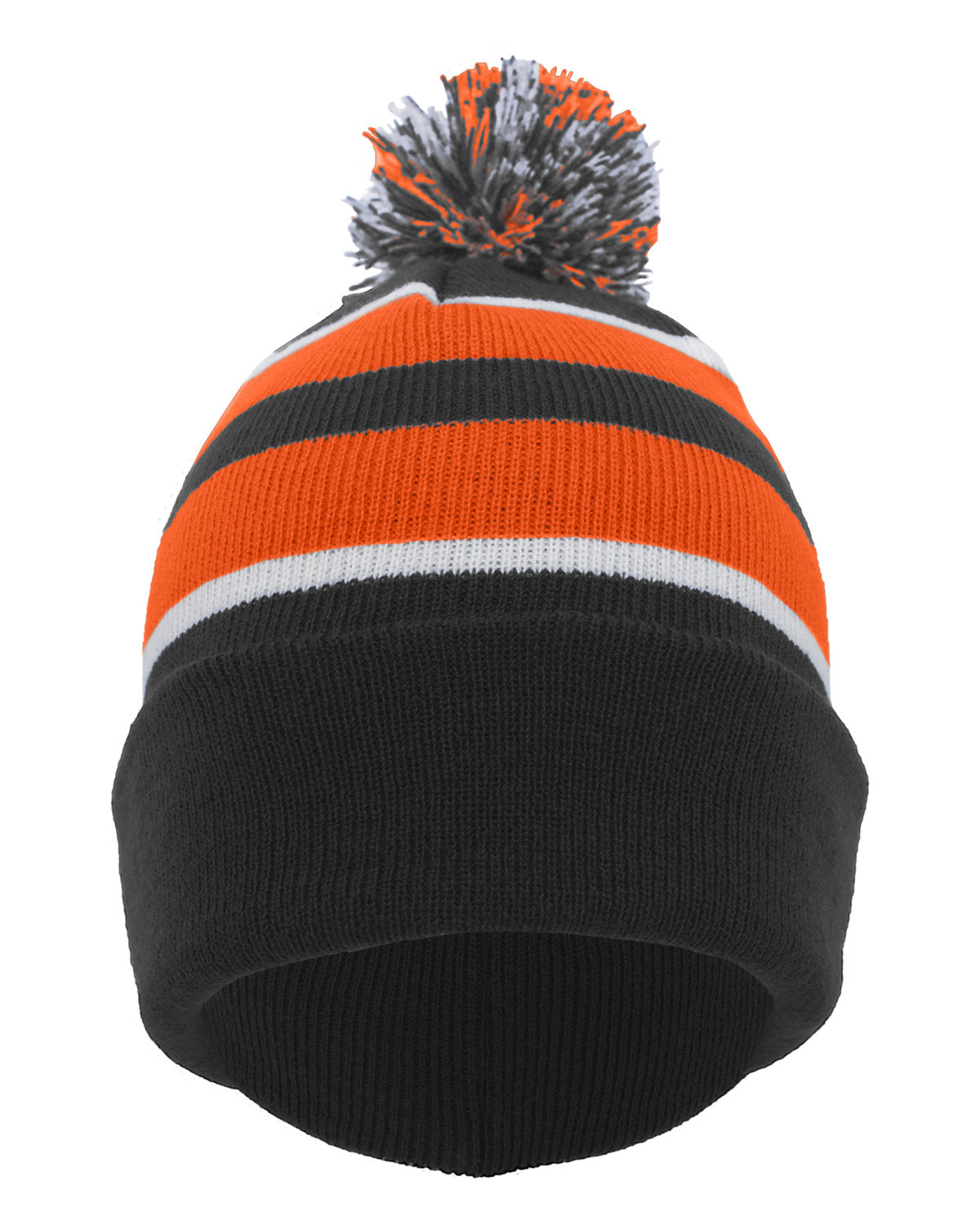 Knit Fold-Over Pom-Pom Beanie