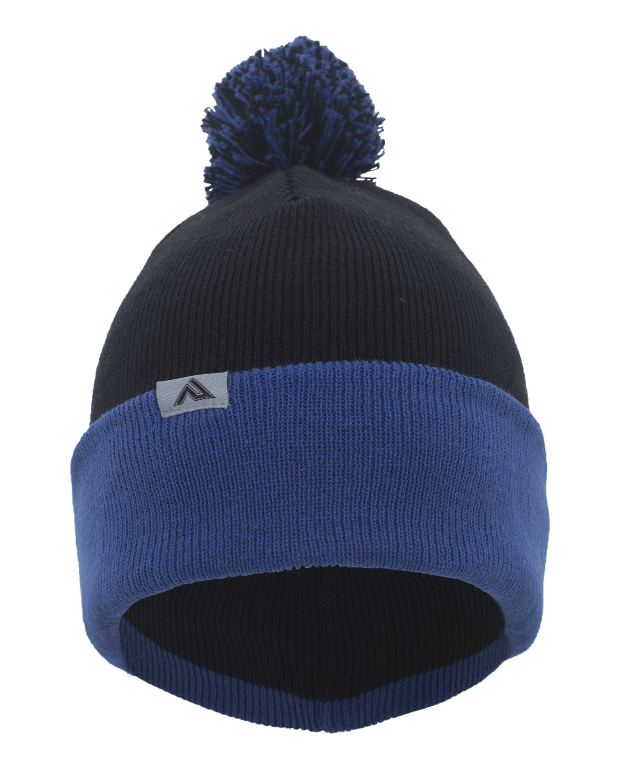 Knit Fold-Over Pom-Pom Beanie