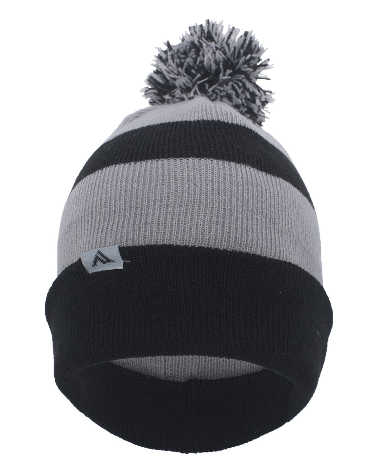 Knit Fold-Over Pom-Pom Beanie