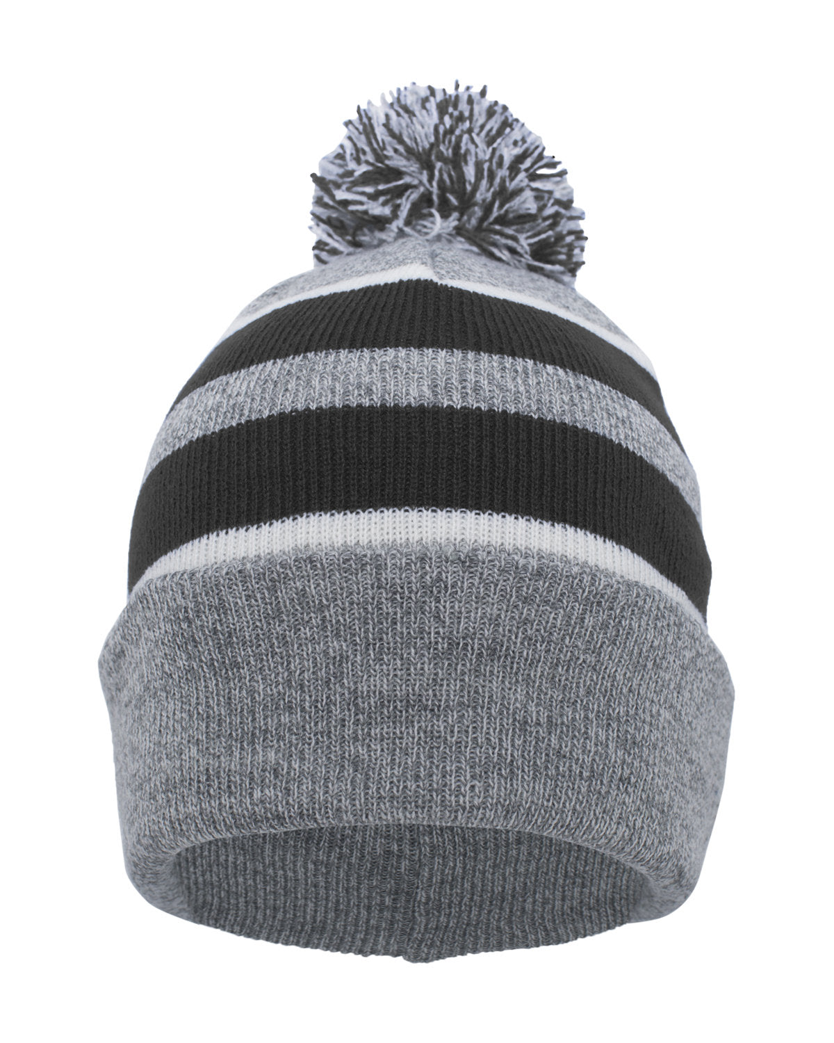 Knit Fold-Over Pom-Pom Beanie