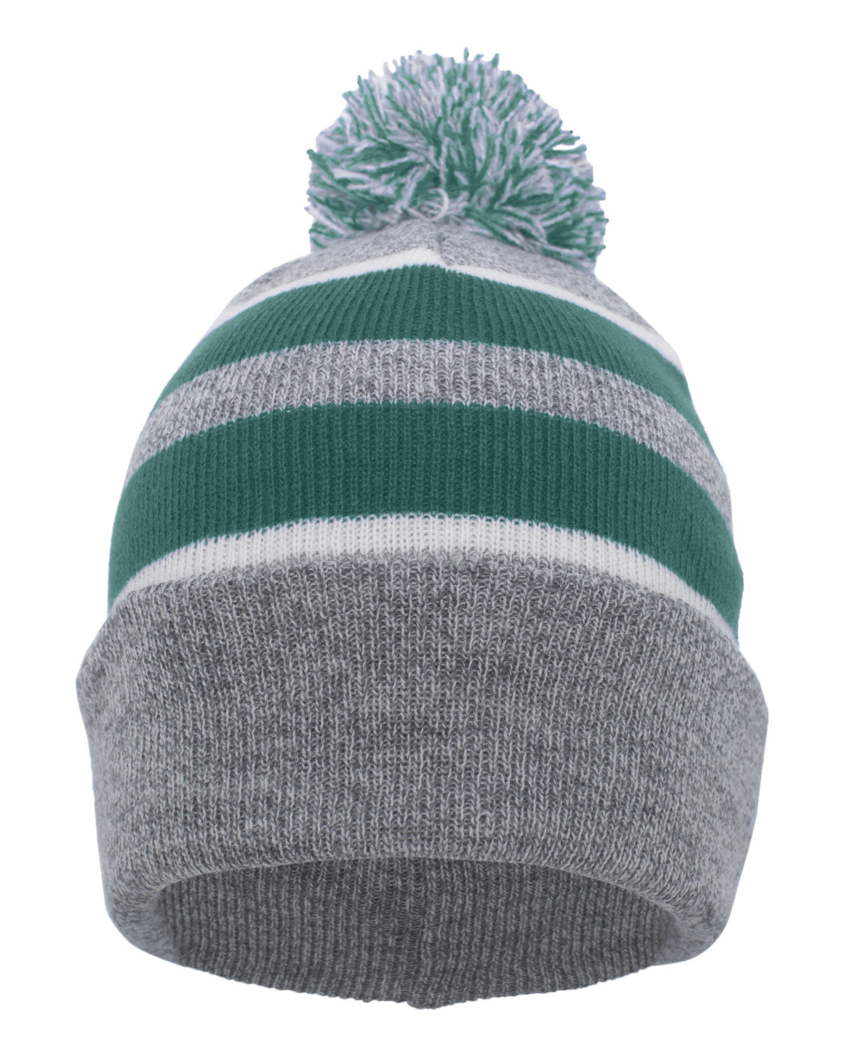 Knit Fold-Over Pom-Pom Beanie