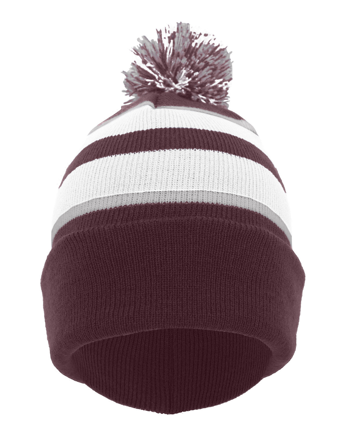 Knit Fold-Over Pom-Pom Beanie