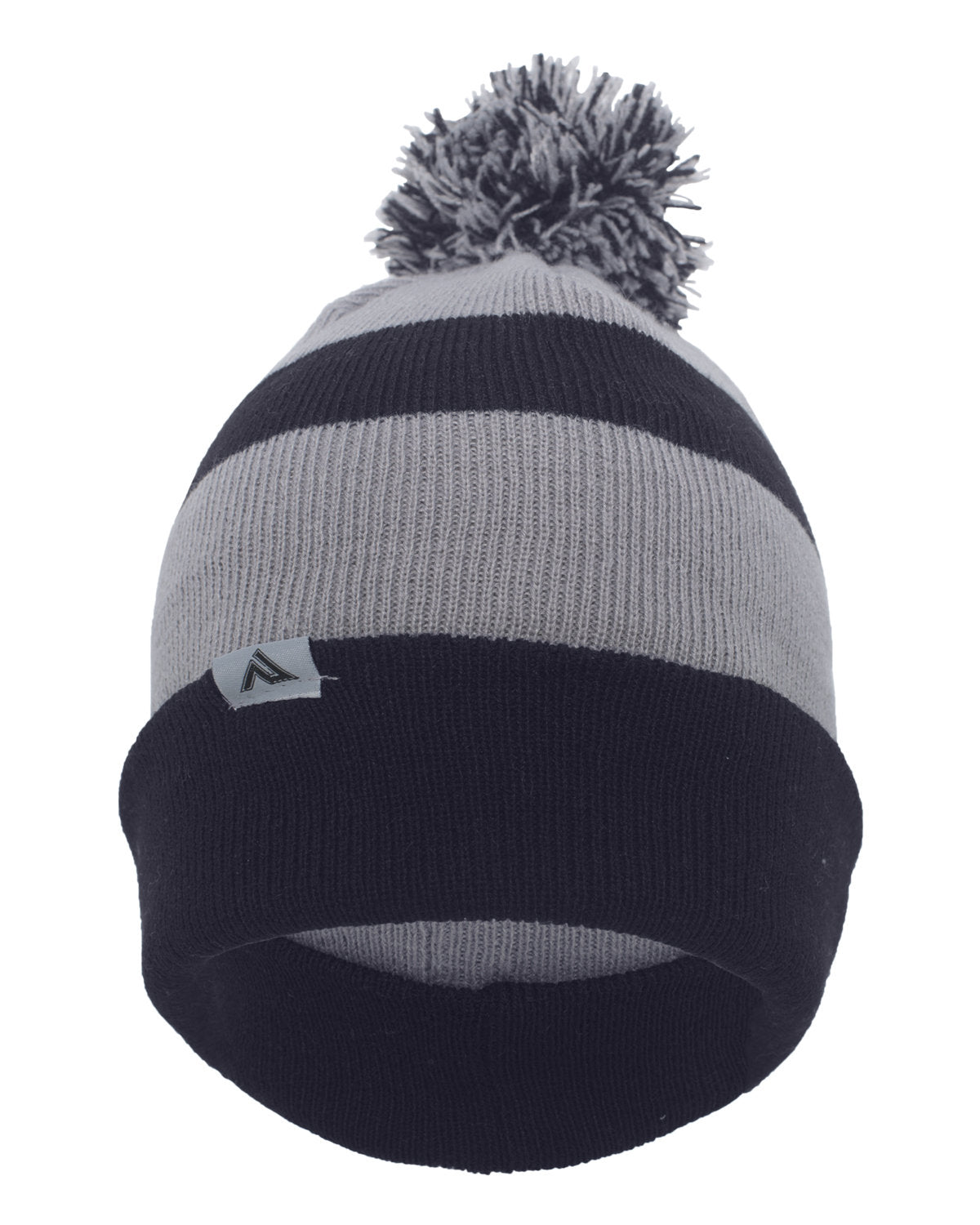 Knit Fold-Over Pom-Pom Beanie