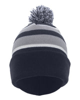 Knit Fold-Over Pom-Pom Beanie