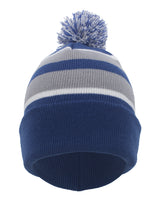 Knit Fold-Over Pom-Pom Beanie