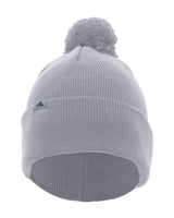 Knit Fold-Over Pom-Pom Beanie