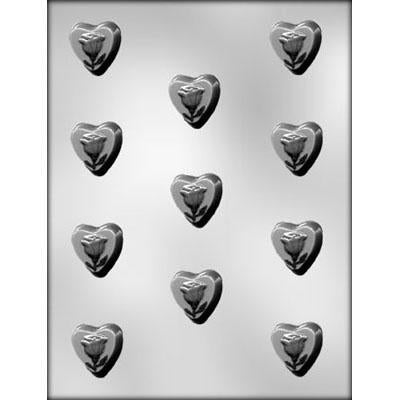 Heart With Rose Chocolate Mold