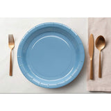24 Count Slate Color 7 Inch Round Paper Plates Perfect for Snacks and Desserts