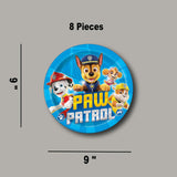 8 Ct. Paw Patrol Paper Dinner Plates 9" Plates Featuring Skye, Rubble, Chase & Marshall for Kids' Parties