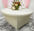 Round Spandex Table Cover 5 Ft Ivory
