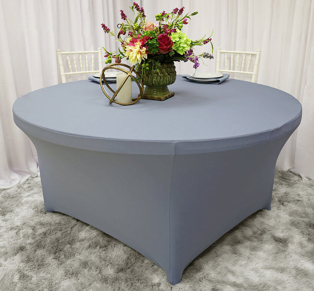 Round Spandex Table Cover 5 Ft Dusty Blue
