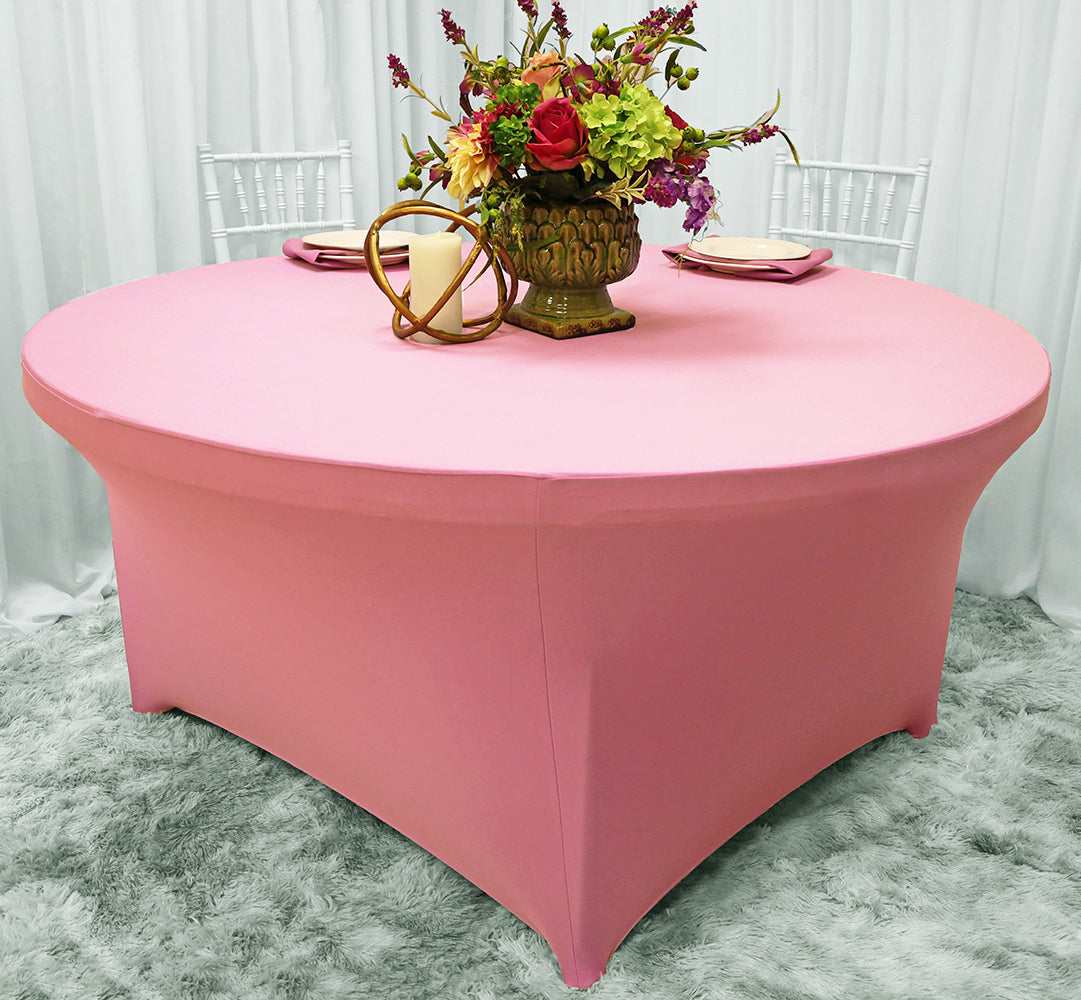 Round Spandex Table Cover 5 Ft Pink