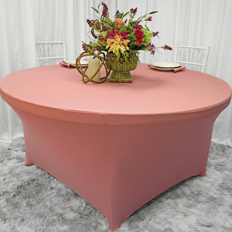 Round Spandex Table Cover 5 Ft Rose Pink