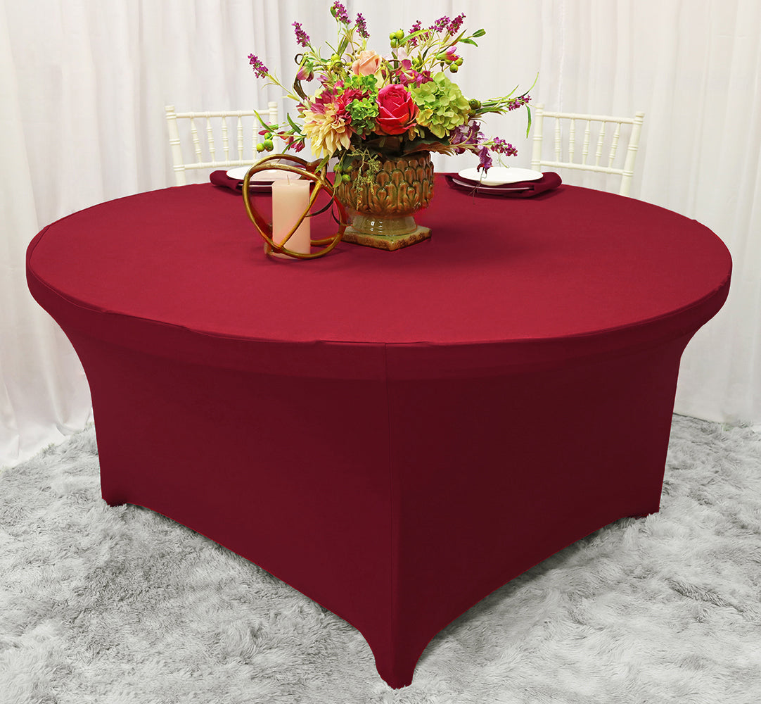 Round Spandex Table Cover 5 Ft Apple Red