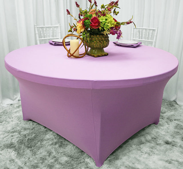 Round Spandex Table Cover 5 Ft Lavender