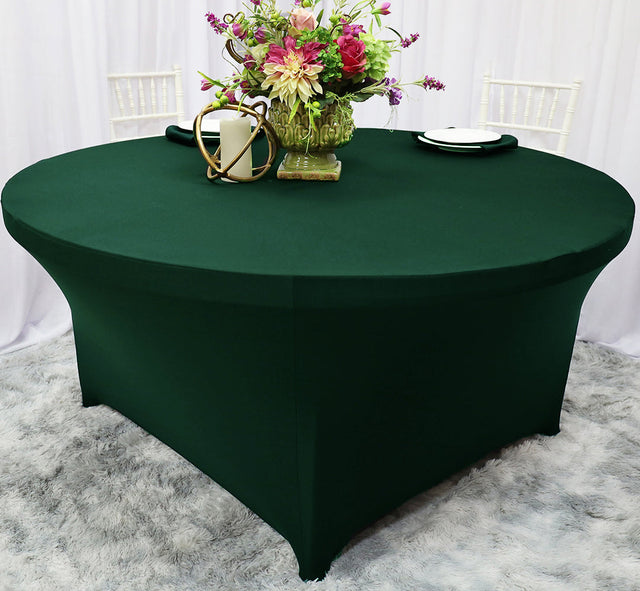 Round Spandex Table Cover 5 Ft Hunter Green
