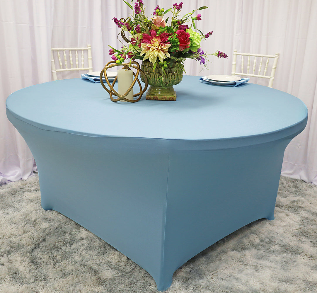 Round Spandex Table Cover 5 Ft Baby Blue