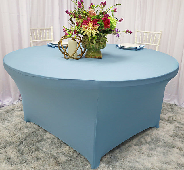 Round Spandex Table Cover 6 Ft Baby Blue