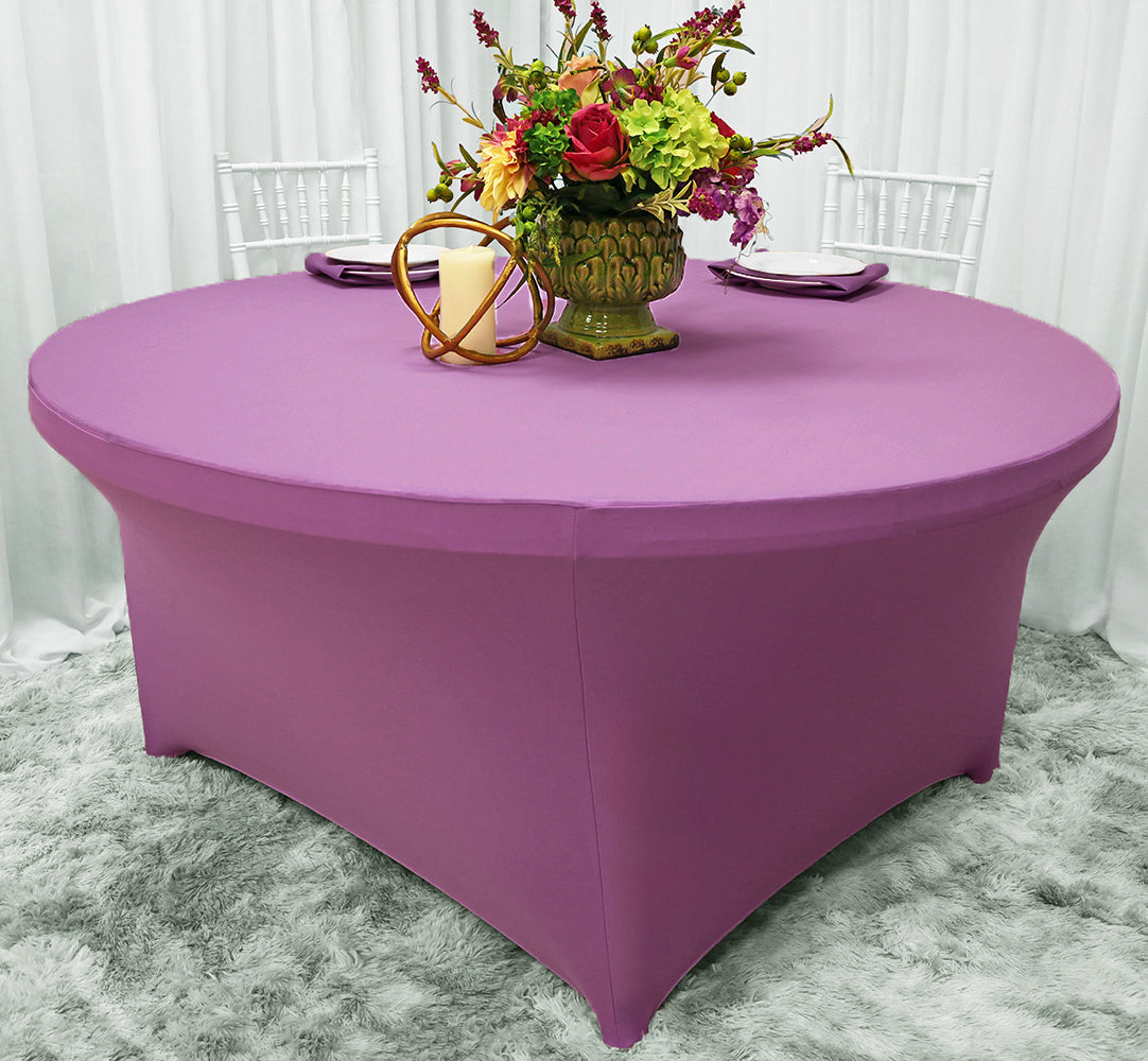 Round Spandex Table Cover 6 Ft Lilac