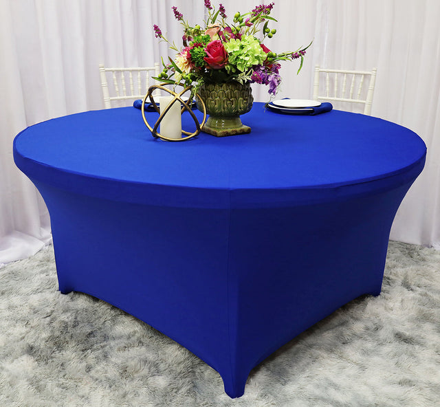 Round Spandex Table Cover 6 Ft Royal Blue